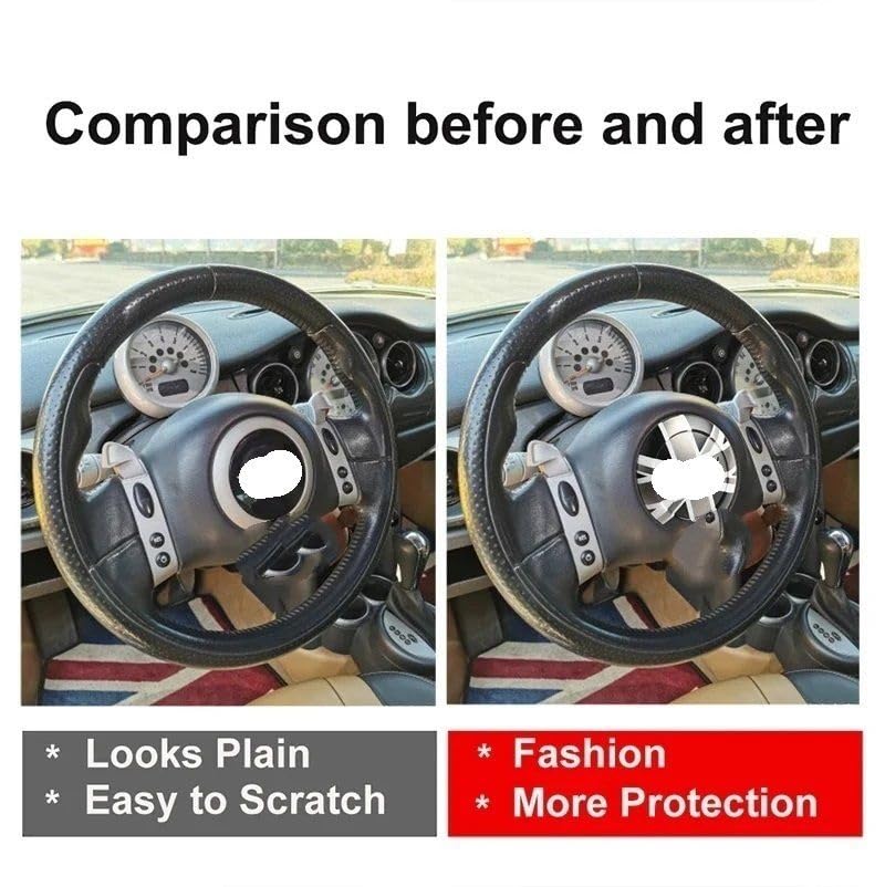 Szary Jack dla B//M//W MINI Cooper R50 R52 R53 3D Panel środkowy kierownicy naklejki samochodowe stylizacja wnętrza samochodu akcesoria tapicerka(Black)