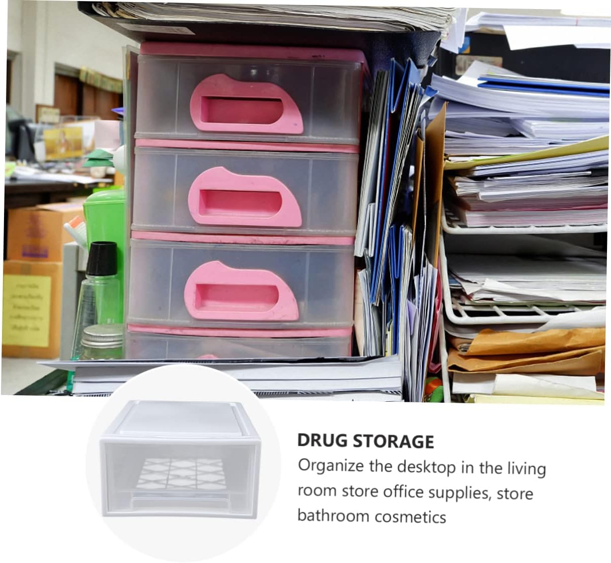 VICASKY White Plastic Storage Box Drawer Style Organizer for Underwear and Clothing Container for Bedroom Closet and Home Storage