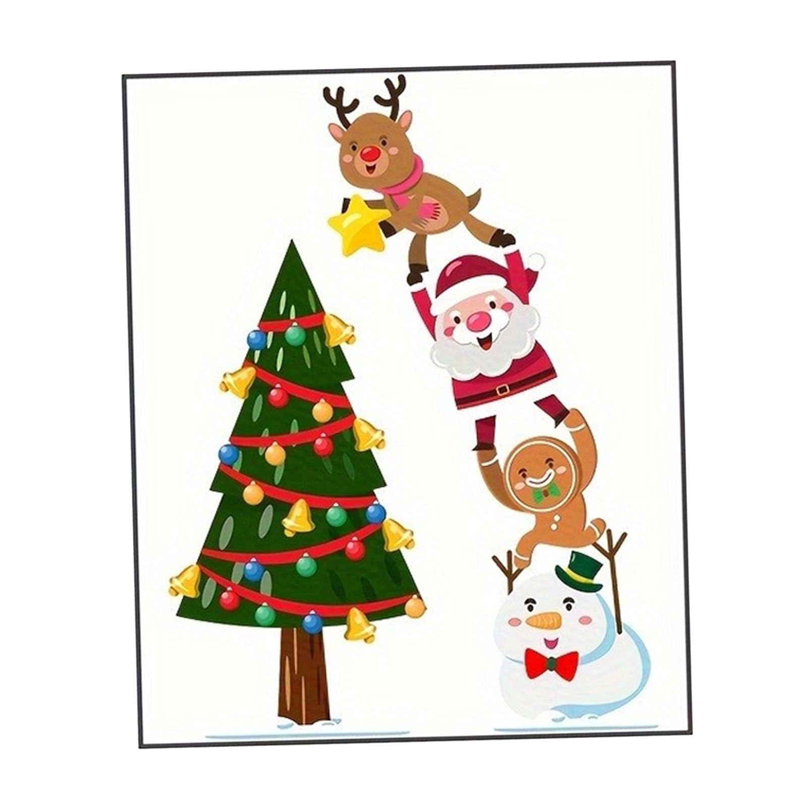 Kalttoy Holiday Switches Plate Sticker Cartoon Santa Snowman Reindeer Theme Christmas Decal Labels Indoor Decoration Peeling and Stick Holiday Decorations