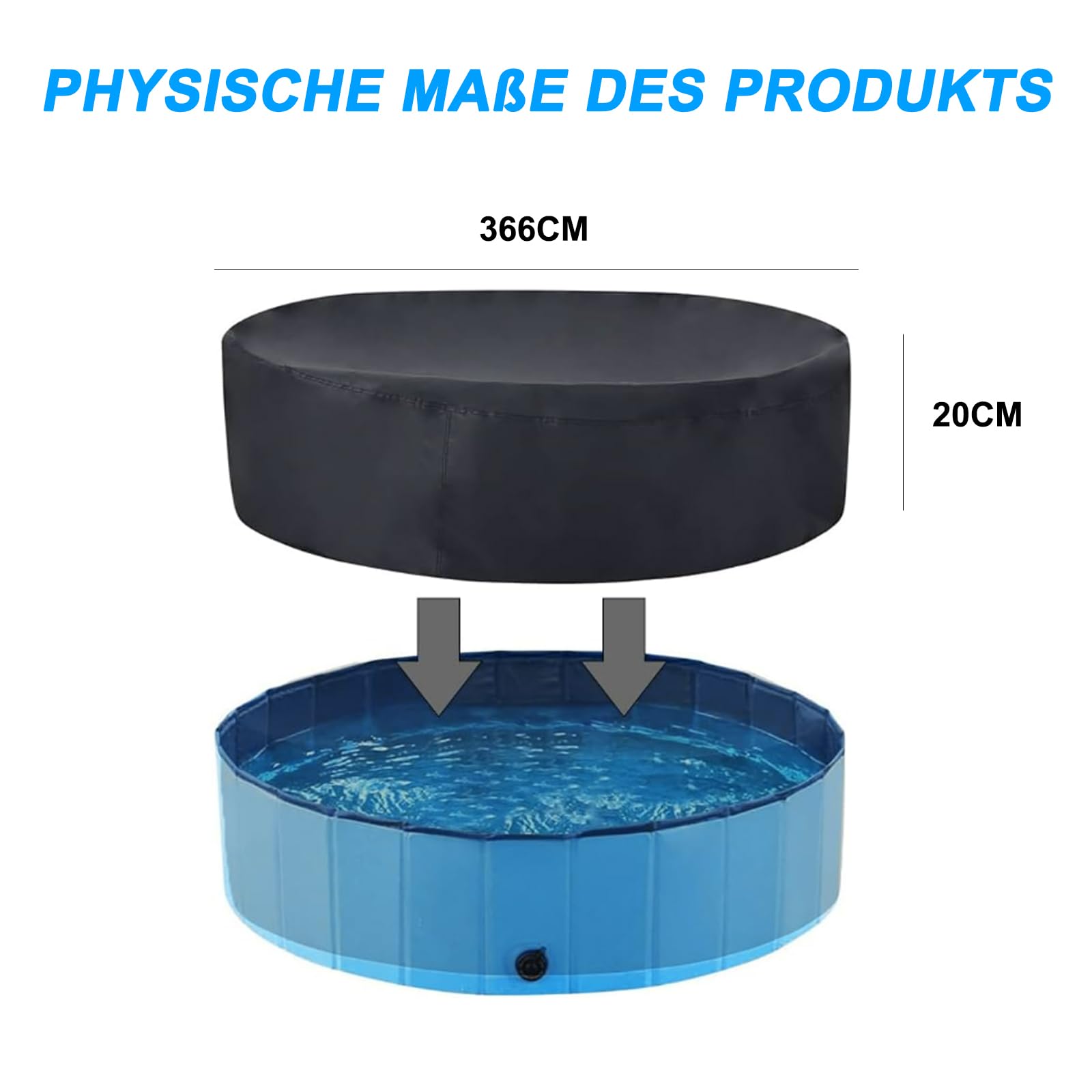 Poolabdeckung Rund 366 - Poolabdeckung Poolplane,Poolabdeckplane Rund Ø 366 cm, Abdeckplane Pool, Pool-Abdeckplanen, Pool Plane für Oberirdische Pools, Uv-Schutz Pool Kinderpool