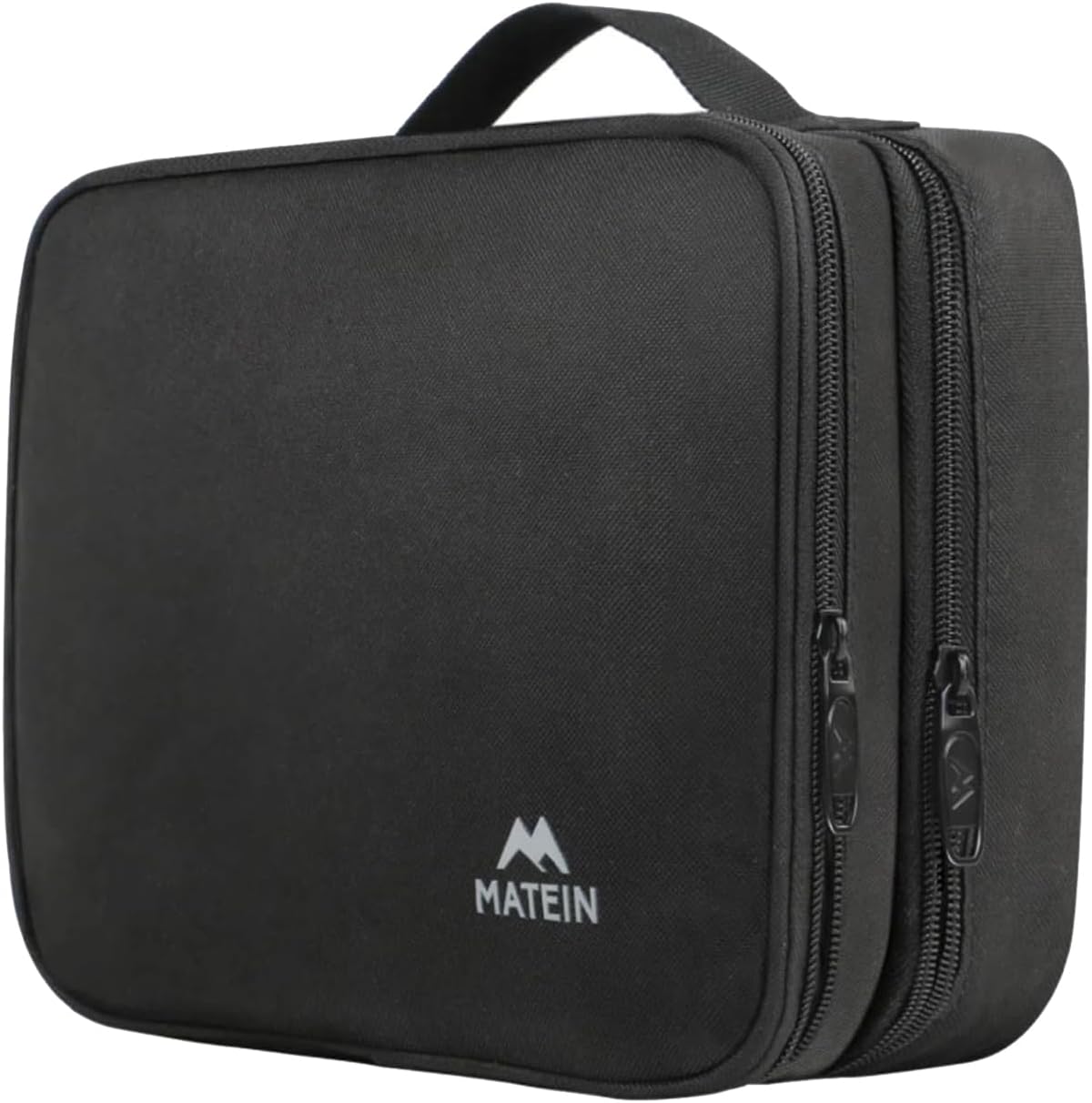 MATEIN Electronics Travel Organizer Case, Water Resistant Cable Accessories Bag with Double Layer, Storage for Tech Essentials, Compatible with Phone, Charger, Tablet, Cord, Power Bank, Black