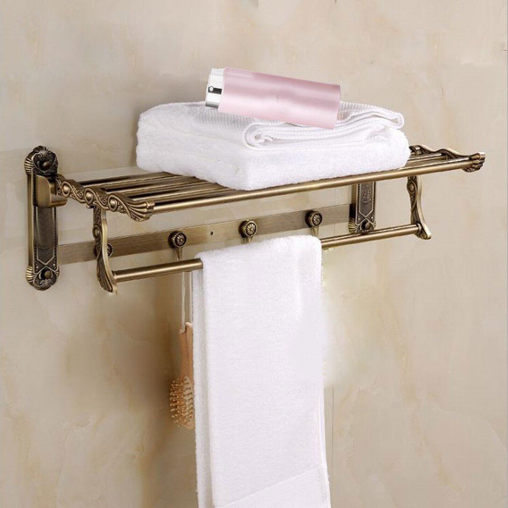 Porte-serviettes antique en acier inoxydable pour élégance salle de bain