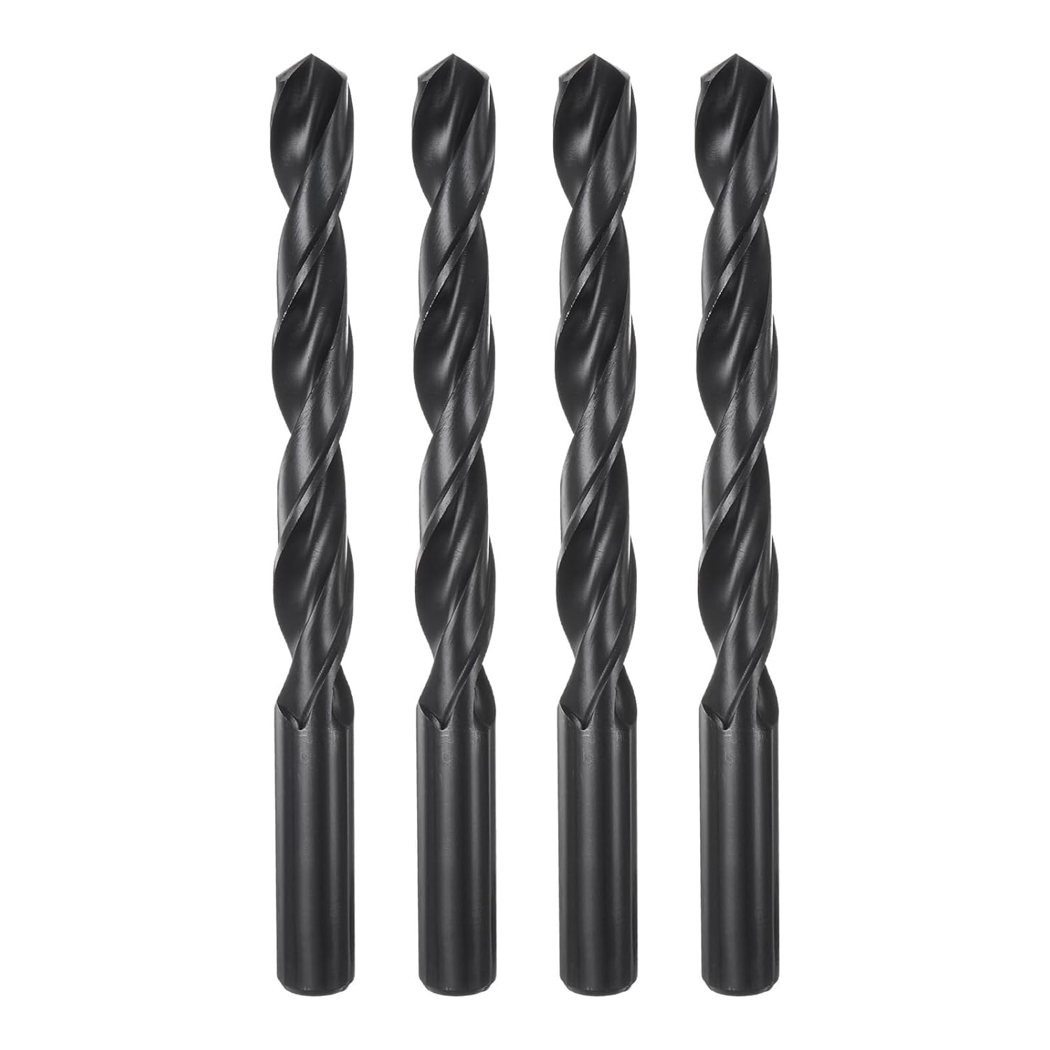 HARFINGTON 4pcs Jobber Drill Bits 14.5mm (9/16") Nitride Coated High Speed Steel (HSS) 4241 Twist Drill Bits for Stainless Steel Copper Aluminum Alloy Metal Wood Plastic, Black