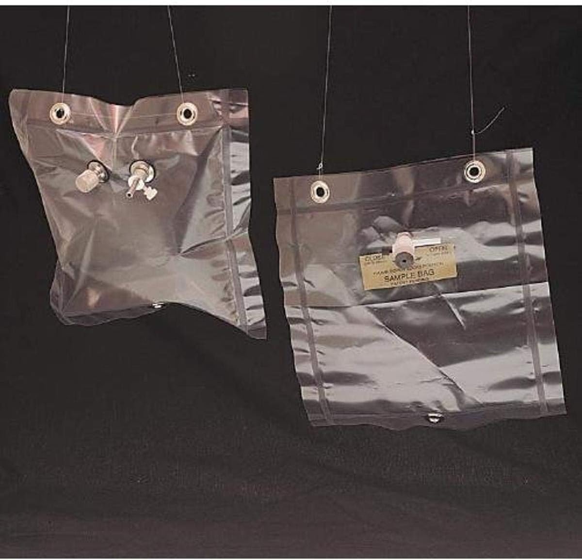 SKC 232-25 Tedlar Sample Bag with Single Polypropylene Fitting, 2 mil Thickness, 1 mm Height, 1 mm Wide, 1 mm Length, 25 Liters, Borosilicate Glass (Pack of 5)