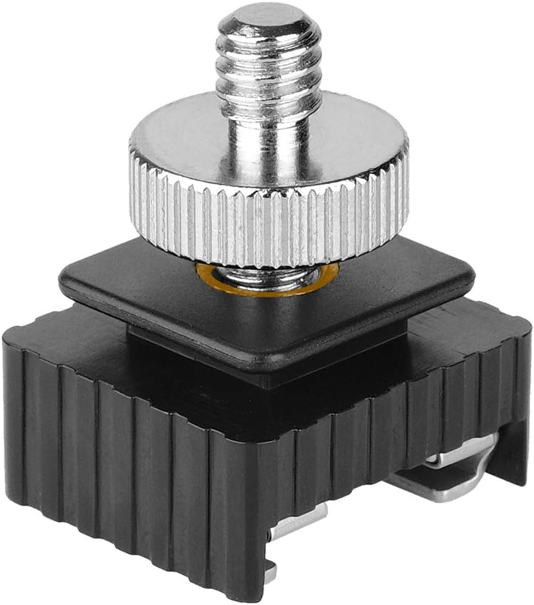 Flash Shoe Mount Adapter to 1/4 Thread Hole with 1/4"-20 Male Tripod Screw Adapter for Light Stands Umbrella Holder Flash Bracket, Strong and Solid