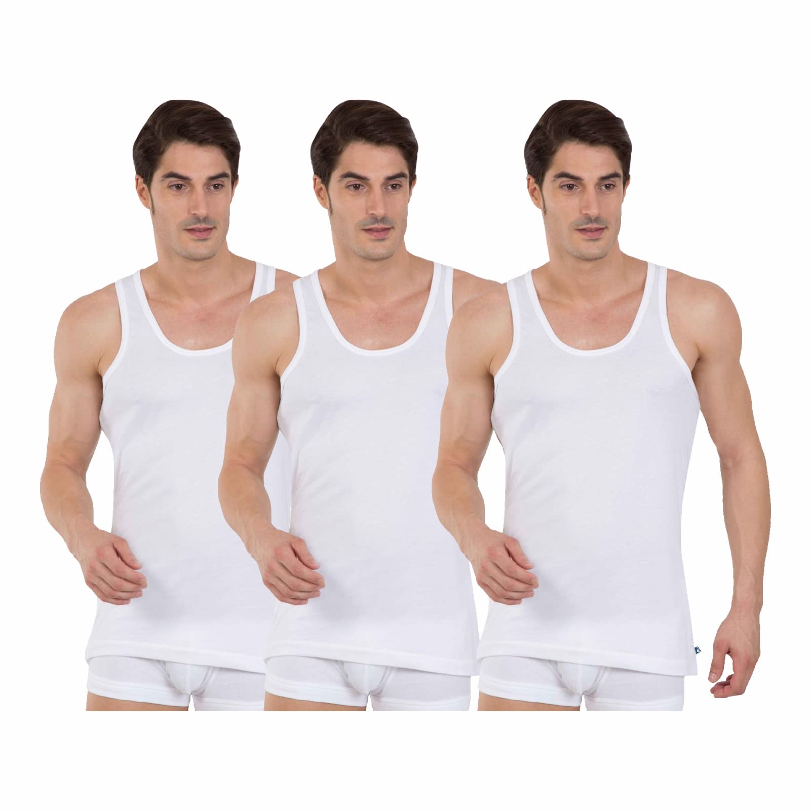 Men Vest Modern Classic White Undershirt 8820 Comfy Fit (3 in 1 Pack) (XL)