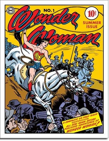 Art/Artwork - Licensed Collectibles, Classic, Vintage, Retro, Antique and Original Designs - Cartoon Comic Themed Home/Office/Garage Decor [35422086] -"Wonder Woman Cover #1"