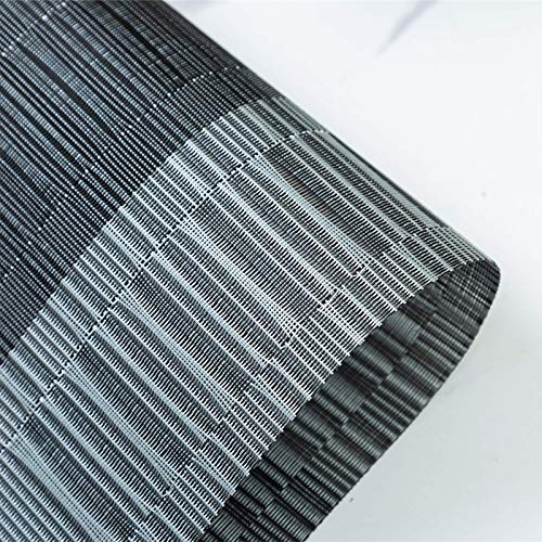 Placemats Set Of 4 For Pvc Dining Table Woven Vinyl Non-Slip Washable Cloth Heat Resistant Place Mats For Farmhouse Kitchen Decor Insulation Square Plate Mat (Black And Grey) #TOP6