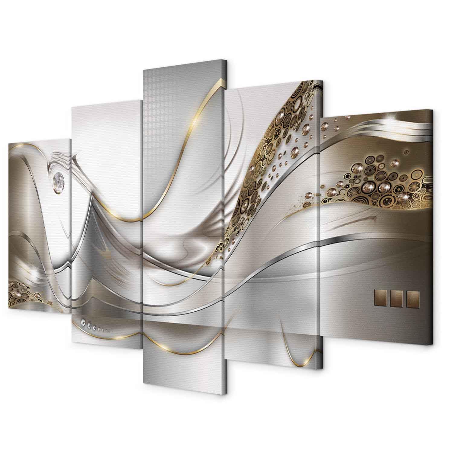 Cuadros B&D XXL - Cuadro en Lienzo Abstracto Moderno 200x100 cm - Cuadros Impresión de 5 Piezas decorativos Decoracion Decorativo para Pared modernos dormitorios de Pared - Estilo vintage a-A-0004-b-o