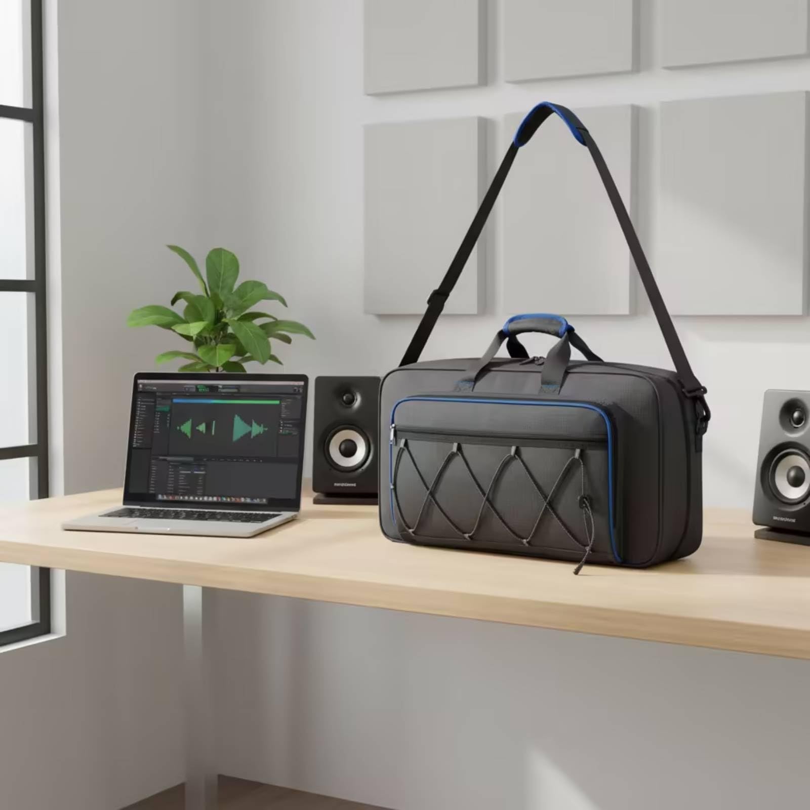 Baoblaze Borsa per Controller Dj Custodia Case Borsa Tracolla Zaino Sacca Organizzatore con Schiuma Antiurto E Tessuto Oxford Resistente per Spostamenti Deposito Lavoro Mobile Performance