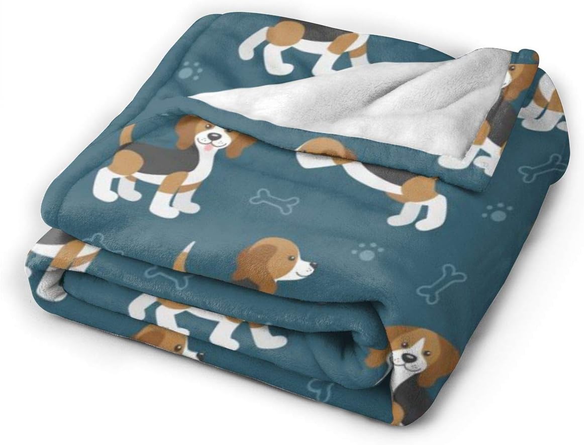 Cute Cartoon Beagle Dog Blanket Super Soft Light Weight Cozy Warm Fluffy Plush Throw Blanket for Bed Couch Living Room 40x50 inch