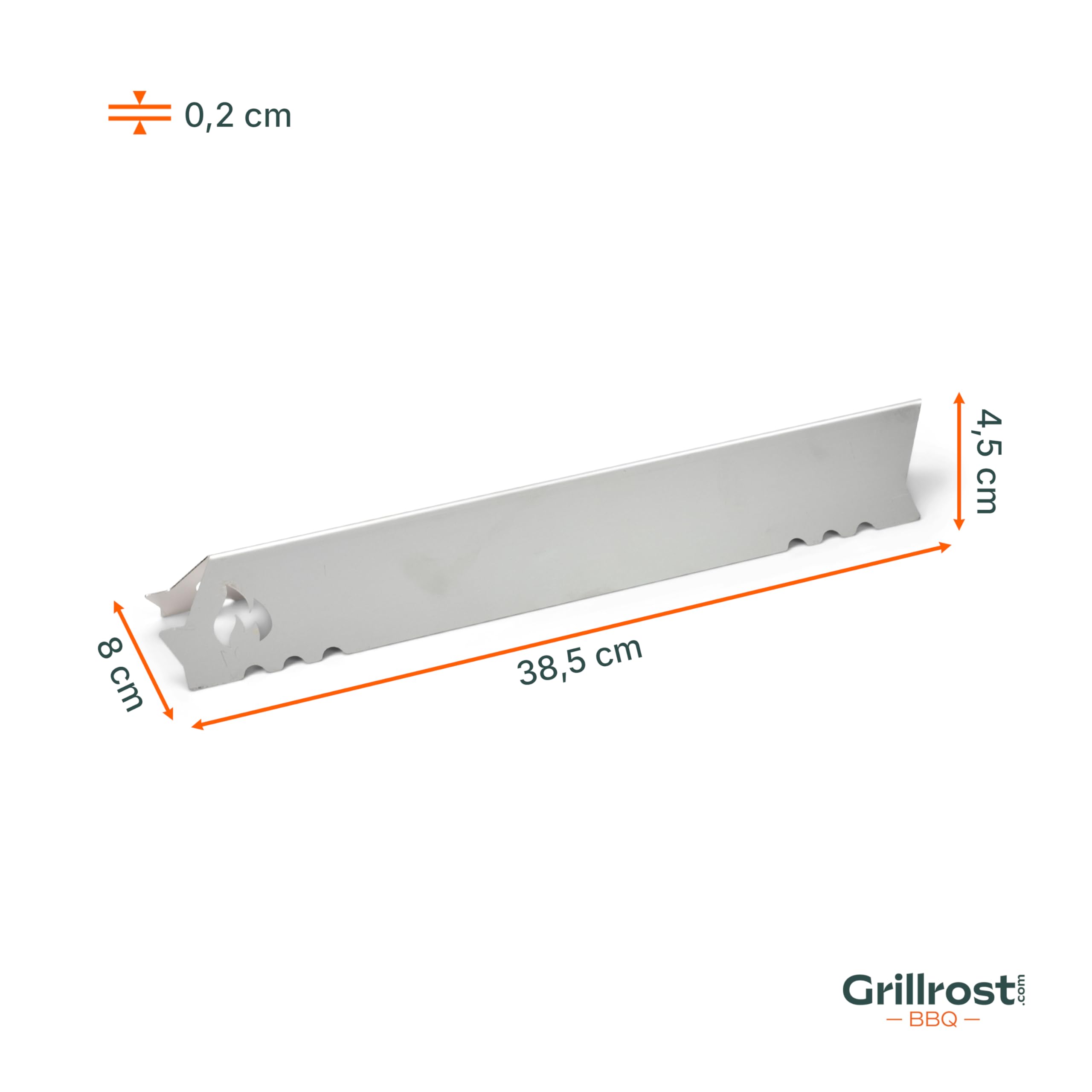 Grillrost.com Das Original Edelstahl Aromaschiene für Rösle Brennerabdeckung für Videro G4-SL und G4-SK