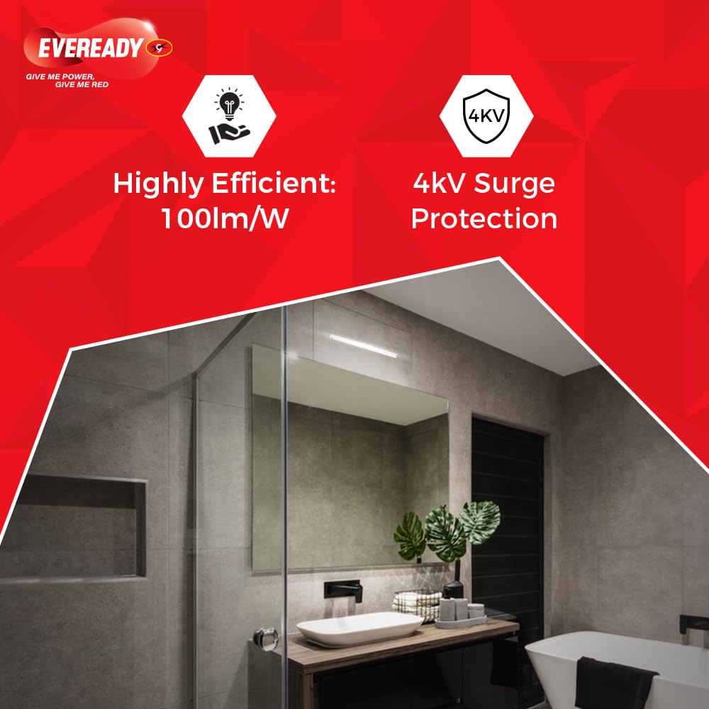 Eveready Polycarbonate 5W Led Batten,Pack Of 4, White 2