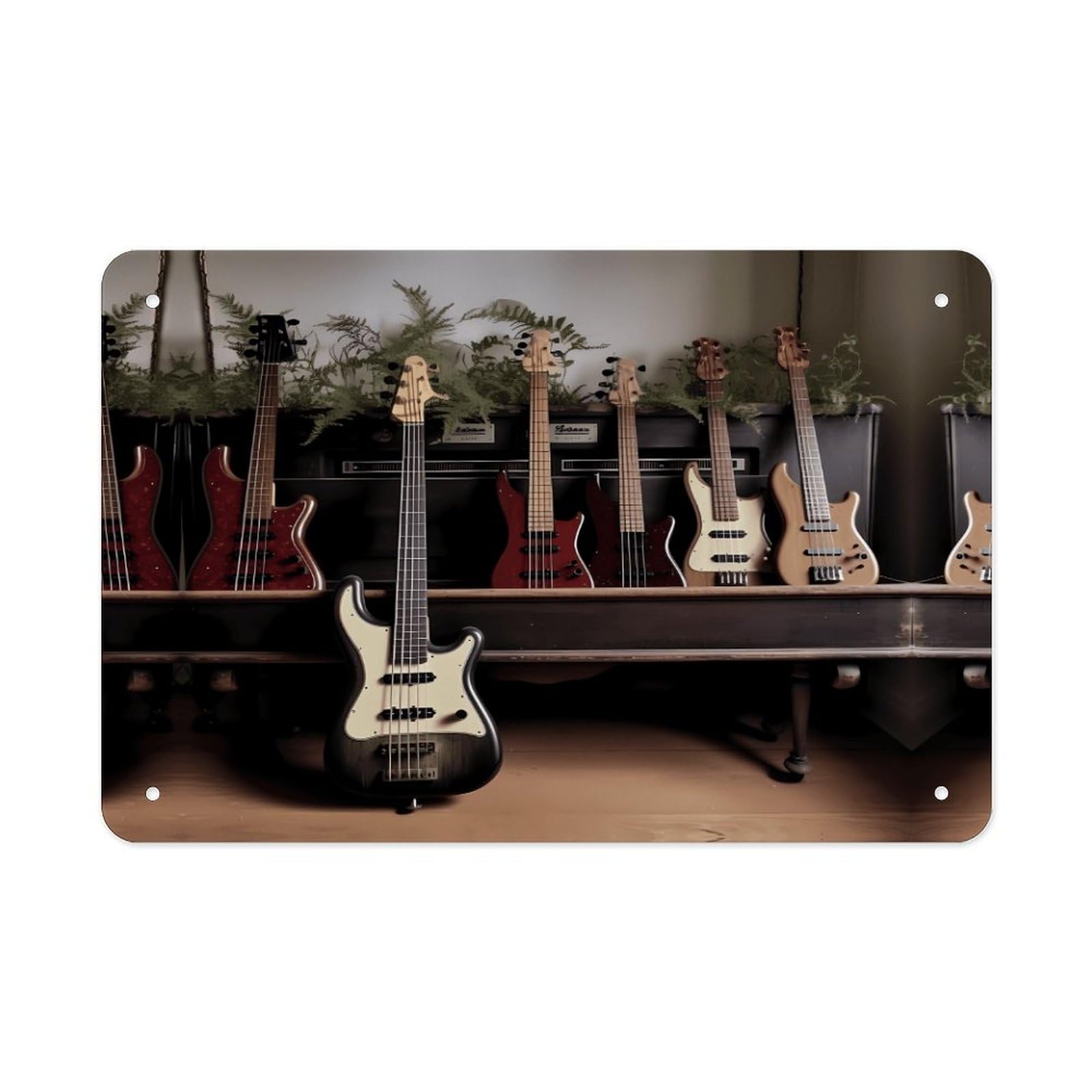Fodpand Style Guitar Bass Music Musical Instruments Wall Art Metal Signs Tin Sign