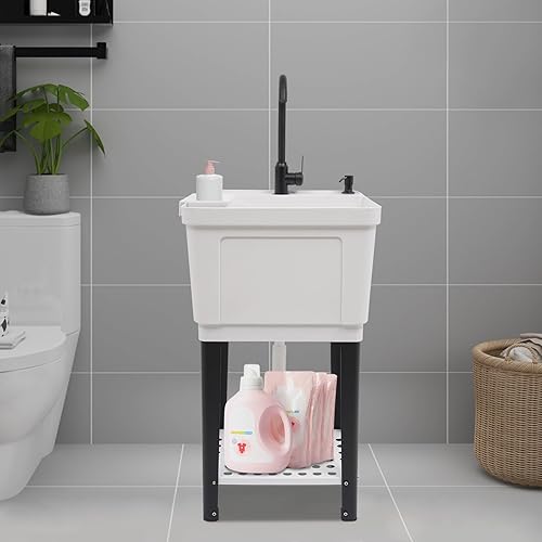 Miniatura 2 de Fregadero utilitario, fregadero de lavandería independiente, bañera de lavandería que ahorra espacio, fregadero portátil, lavabo de mano para