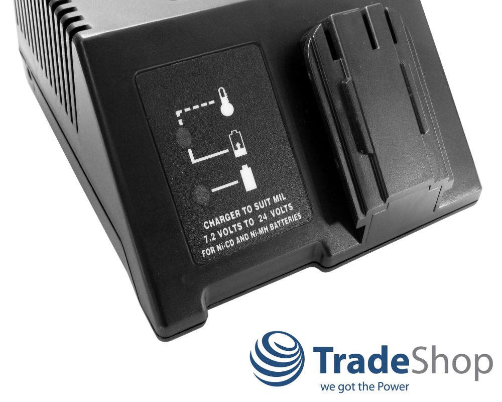 Cargador rápido de batería Ni-MH Ni-Cd (7,2 V, 9,6 V, 12 V, 14,4 V, 18 V, 24 V), estación de carga compatible con AEG PBA 7224 MB, RCA 7224 MB, 1935413106 BS12G BS12X
