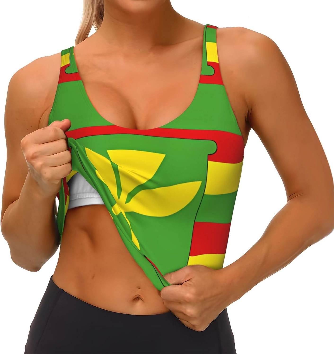 Women's Sports Vest DDCXZPP Native Hawaiian Flag Printing Soft, Comfortable, Lightweight, and Breathable