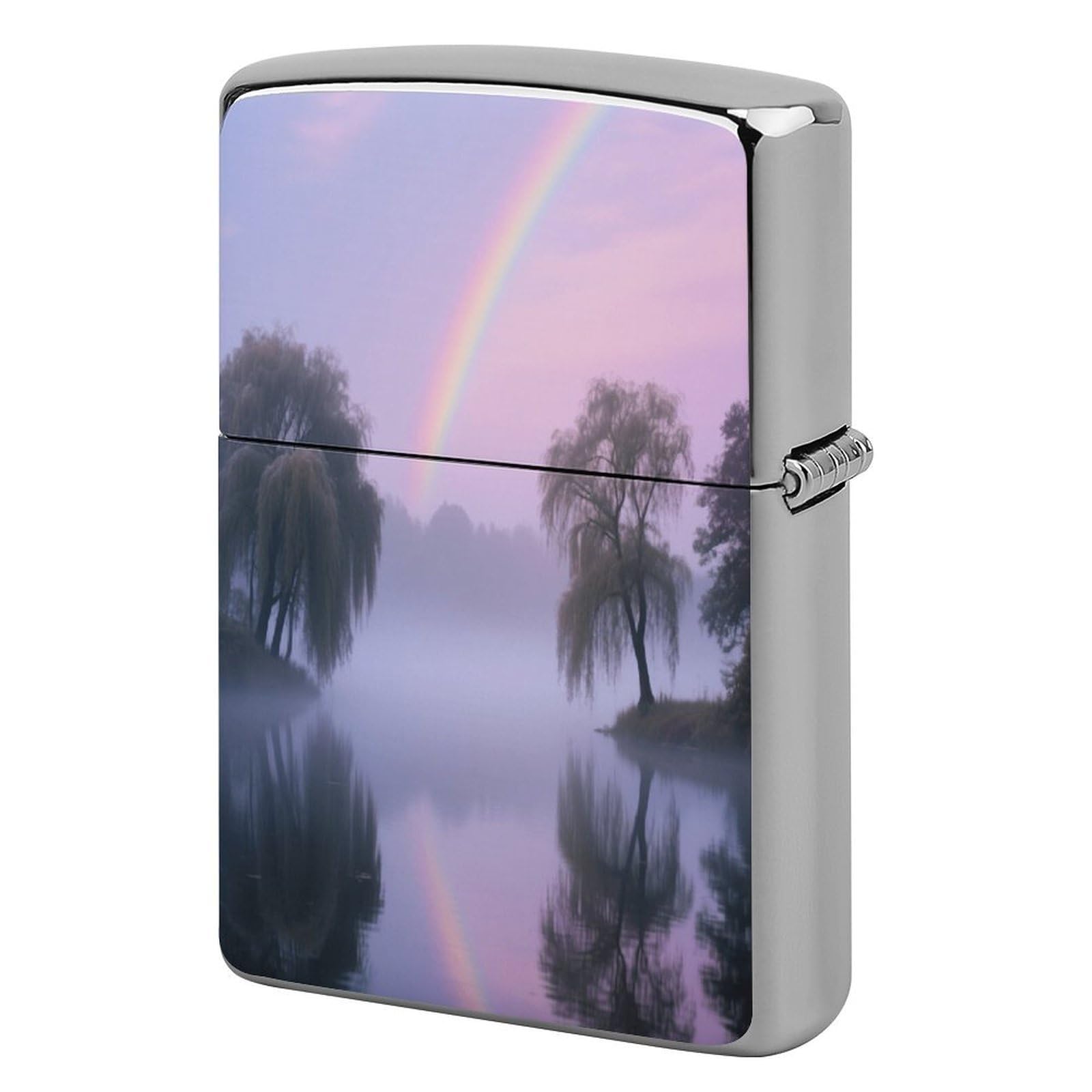 Fodpand Style Willow Forest Rainbow Metal Lighter Case Cover Lighter Sleeve