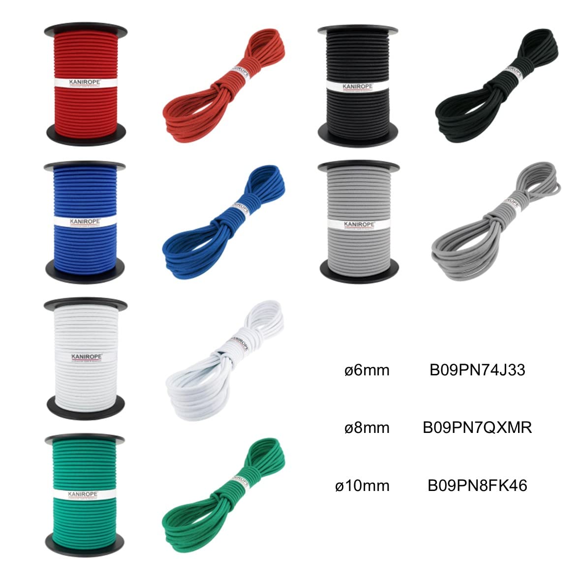 Kanirope® Linka gumowa MONOSPAN PE 6 mm 100 m zielona linka ekspanderowa napinacz lina napinająca plandeka