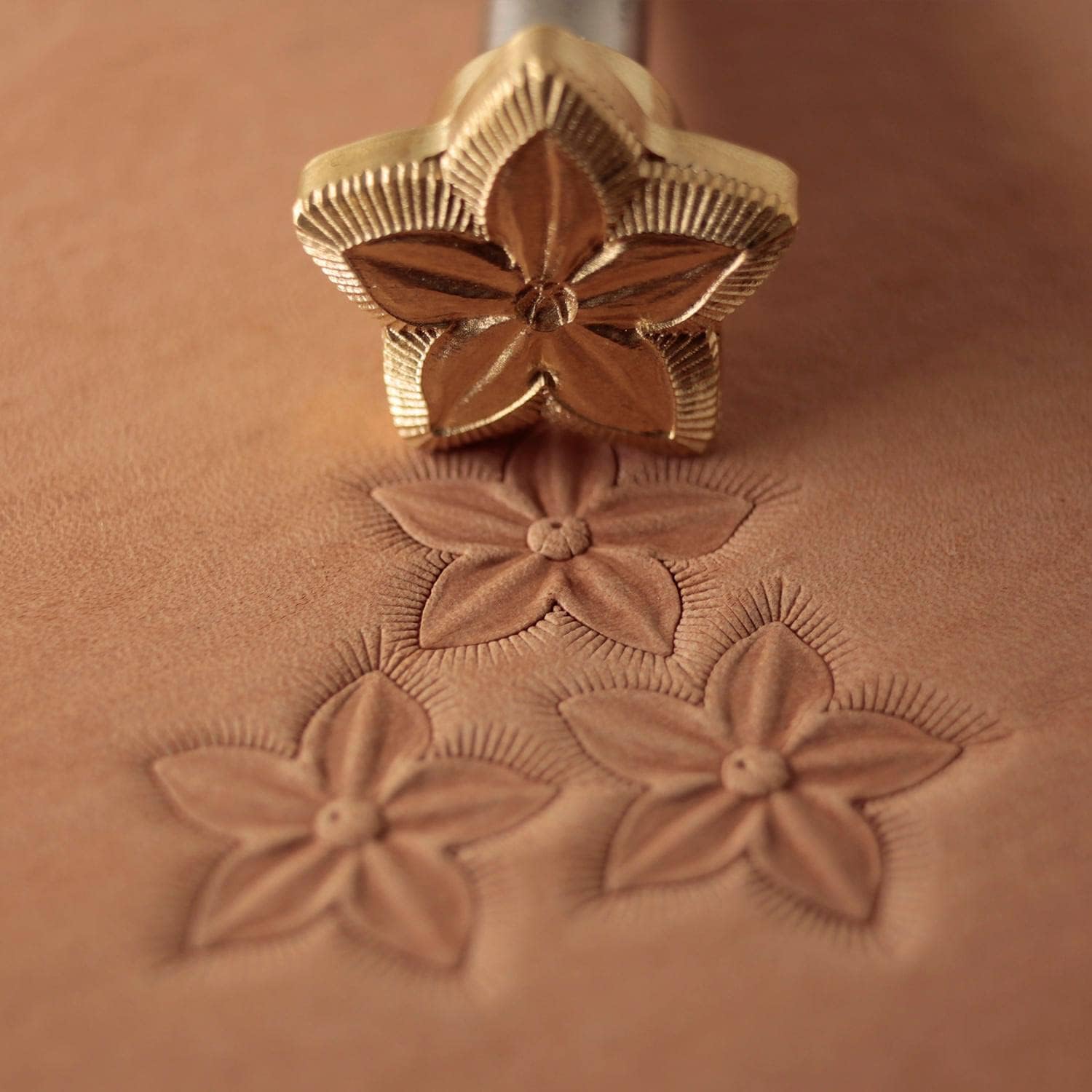 DandS ltd Leather Stamp Tool, Jasmin Flower, Professional Steel Craft Tool for Leatherworking, Embossing, Carving & Stamping Leather Projects, Belts Wallets & DIY Projects Compatible with Mallet #498