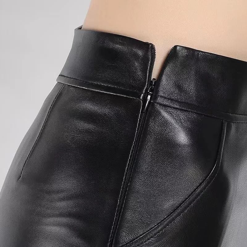 Generico Gonna in Pelle da Donna Minigonna in Pelle Nera Gonna a Tubino in Ecopelle a Vita Alta da Donna Elegante Clubwear da Donna