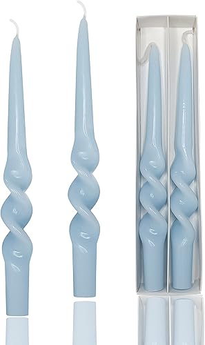 Velas cónicas azules trenzadas sin perfume para boda, fiesta, cena, decoración del hogar