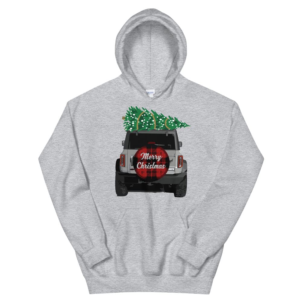 2021 2022 Merry Christmas Tree Holiday bronc prezent dla właściciela graficzna bluza z kapturem pulower bluza | sweter dla miłośnika samochodów