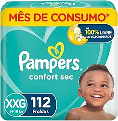 Fraldas Pampers Confort Sec XXG 112 Unidades, Pampers
