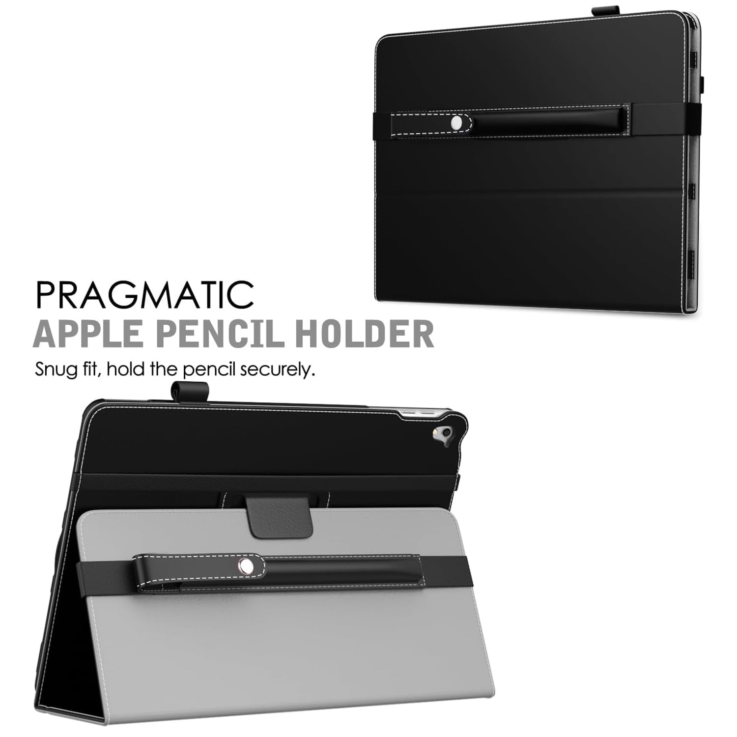 MoKo Portapenne per Apple Pencil PRO, 1a/2a Gen, USB-C, Pelle PU, iPad Pencil Custodia, Nero