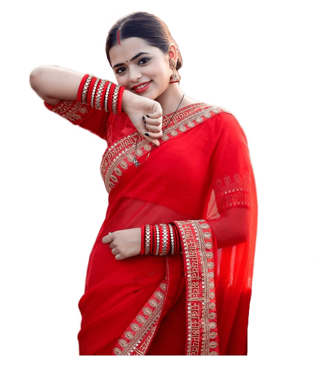 SidhidataWomen's Sequence Embroidered Digital Printed Boardered Saree With Unstitched Blouse Piece (Lining Sequence_Free Size)