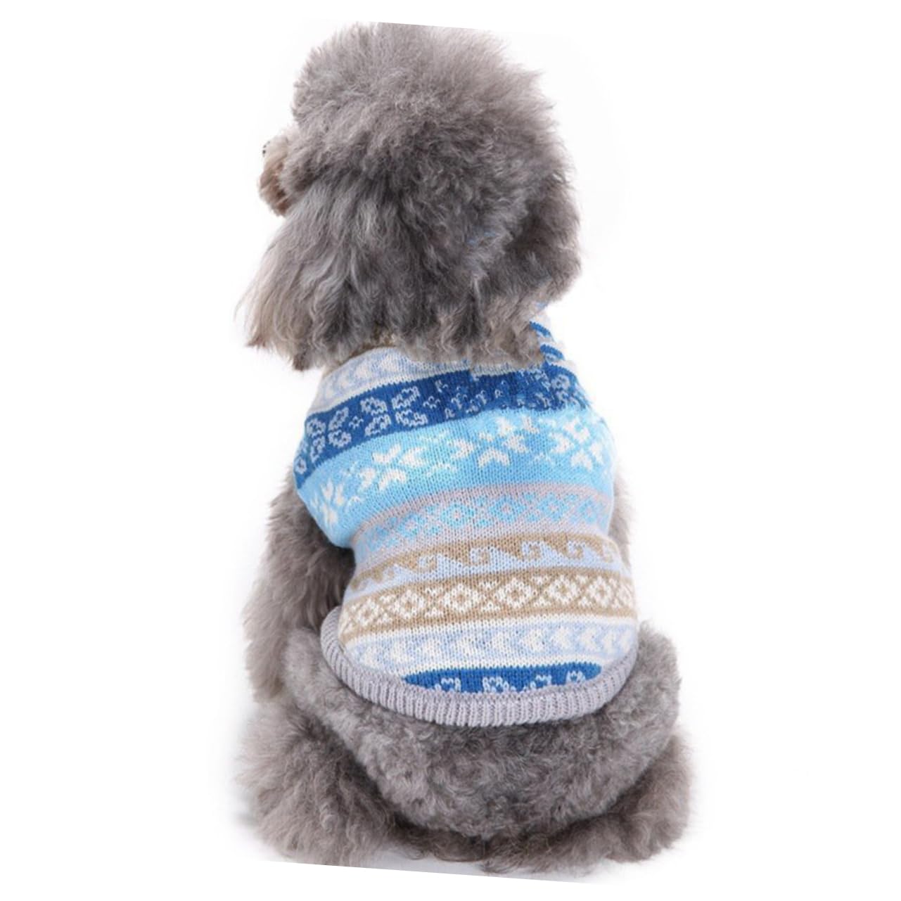 Mipcase 3 Pièces Chandail Chaud Pull-Over pour Chiot faveurs de fête de Noël de Chien Gilet pour Animaux de Compagnie en Plein air Pull de Noël vêtements pour Chiens de Compagnie Blue