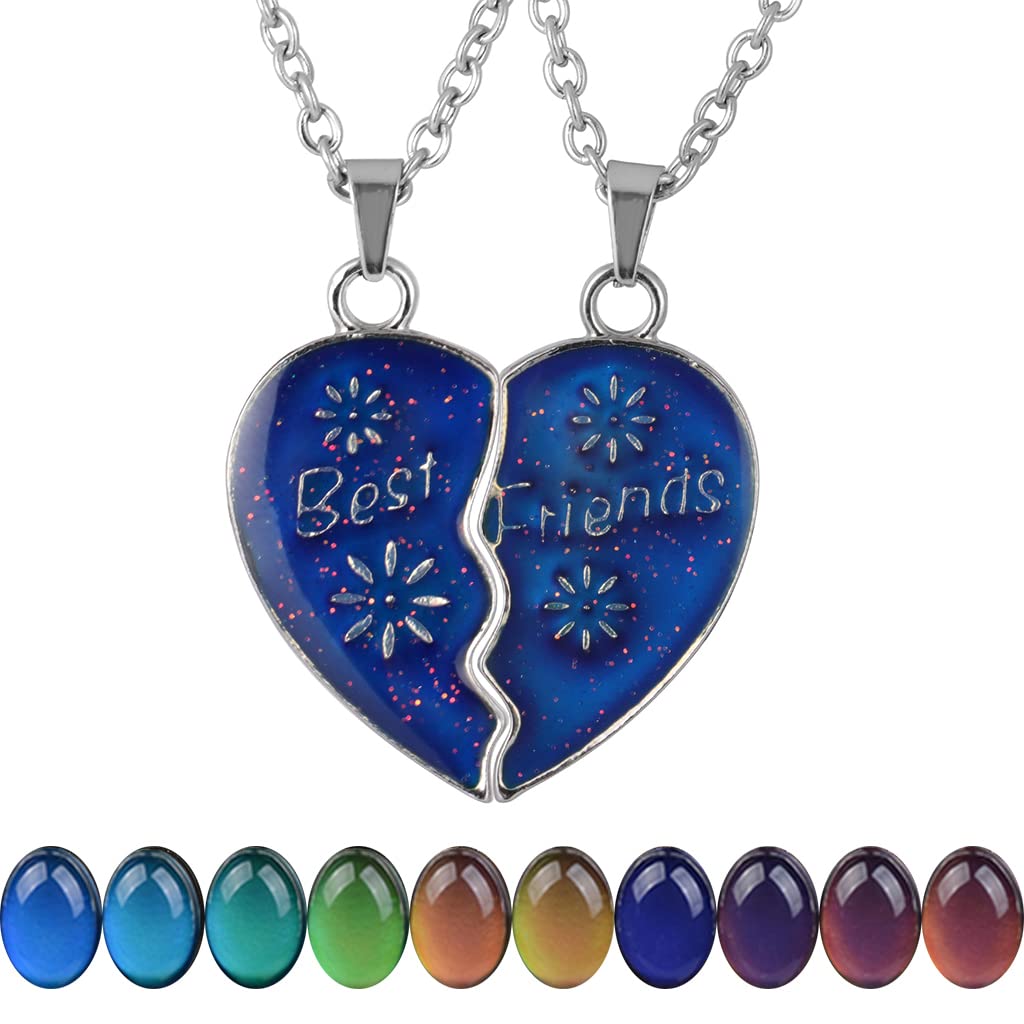 FM FM42Temperature Sensing Color Changing Pendant Necklace with 19.29" Stainless Steel Rolo Chain