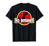 Funny Nerdy No Internet Dinosaur Computer Science Teacher T-Shirt