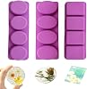 3Pcs Soap Moulds for Soap Making Soap Making Soap Base Deep Round Oval Rectangular 4Cavities