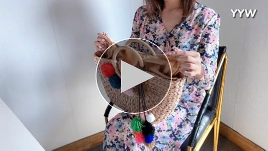 Amazon.com: Summer Rattan Bag for Women Straw Hand-woven Top