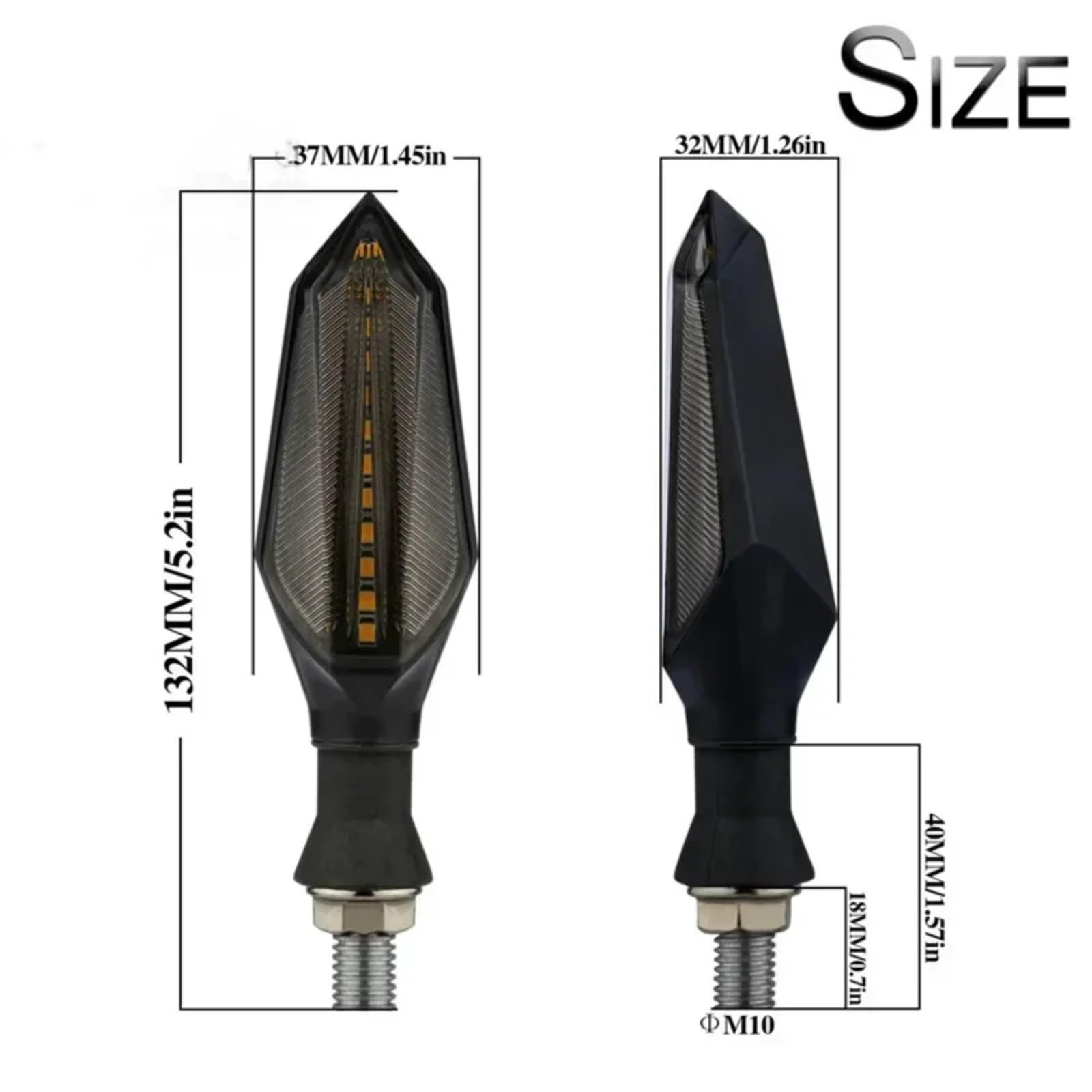 Compatibile Con MV Per Agusta Per Brutale 675 920 990R 800RR Indicatore Di Direzione Ambrato Sinistro E Destro Lampada Lampeggiante Impermeabile(M)