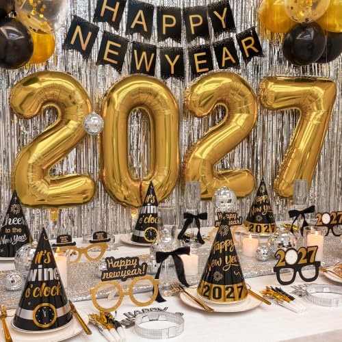 New Years Eve Party Supplies 2027 - Happy New Year Decorations Kit
