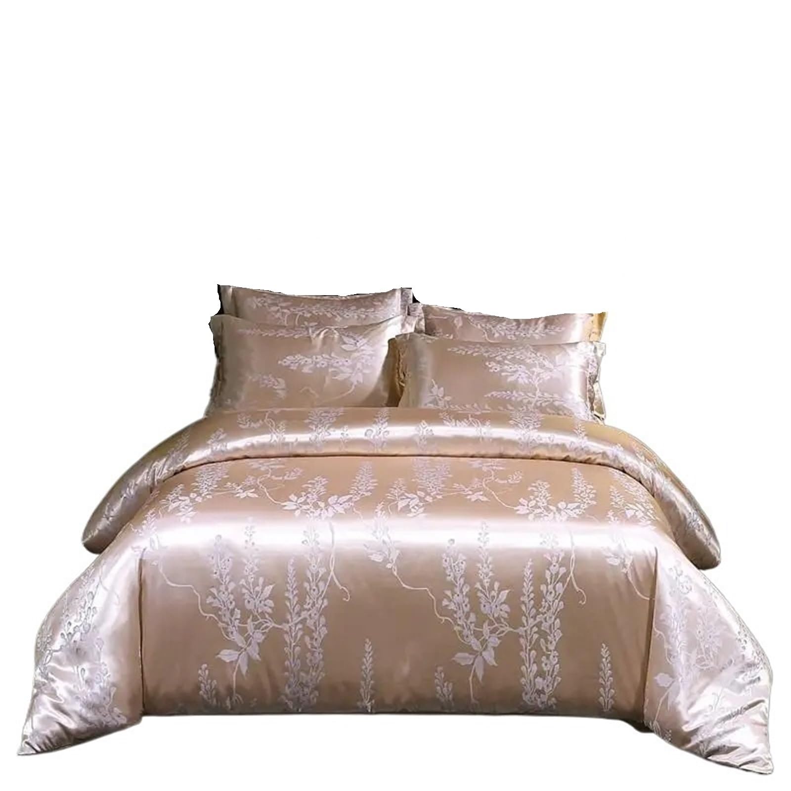 UALXPAO silk bedding Double Queen Satin Duvet Cover 4Pcs Silk Like Bedding Comforter with Zipper 1Bed Sheet 2Pillowcases(Color 17,Full 180X220cm 4Pcs)