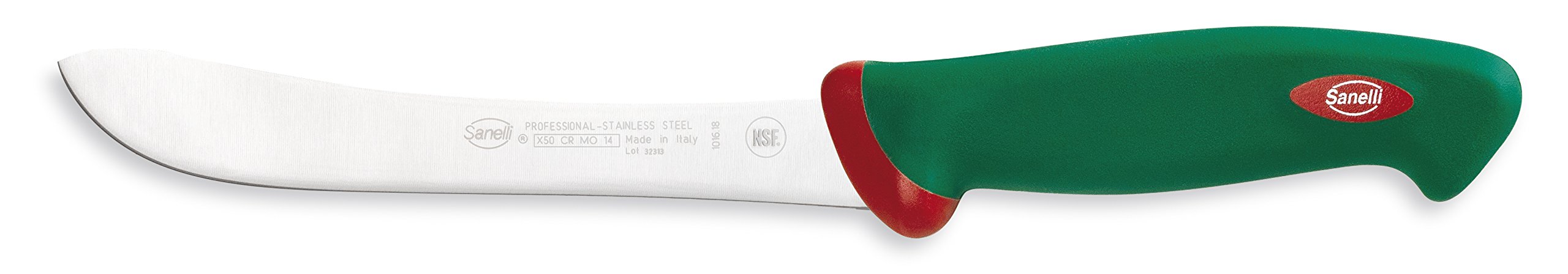 Sanelli Premana Professional Coltello macellaio Danese, Acciaio Inossidabile, Verde / Rosso, 31 x 3 x 4.5 cm