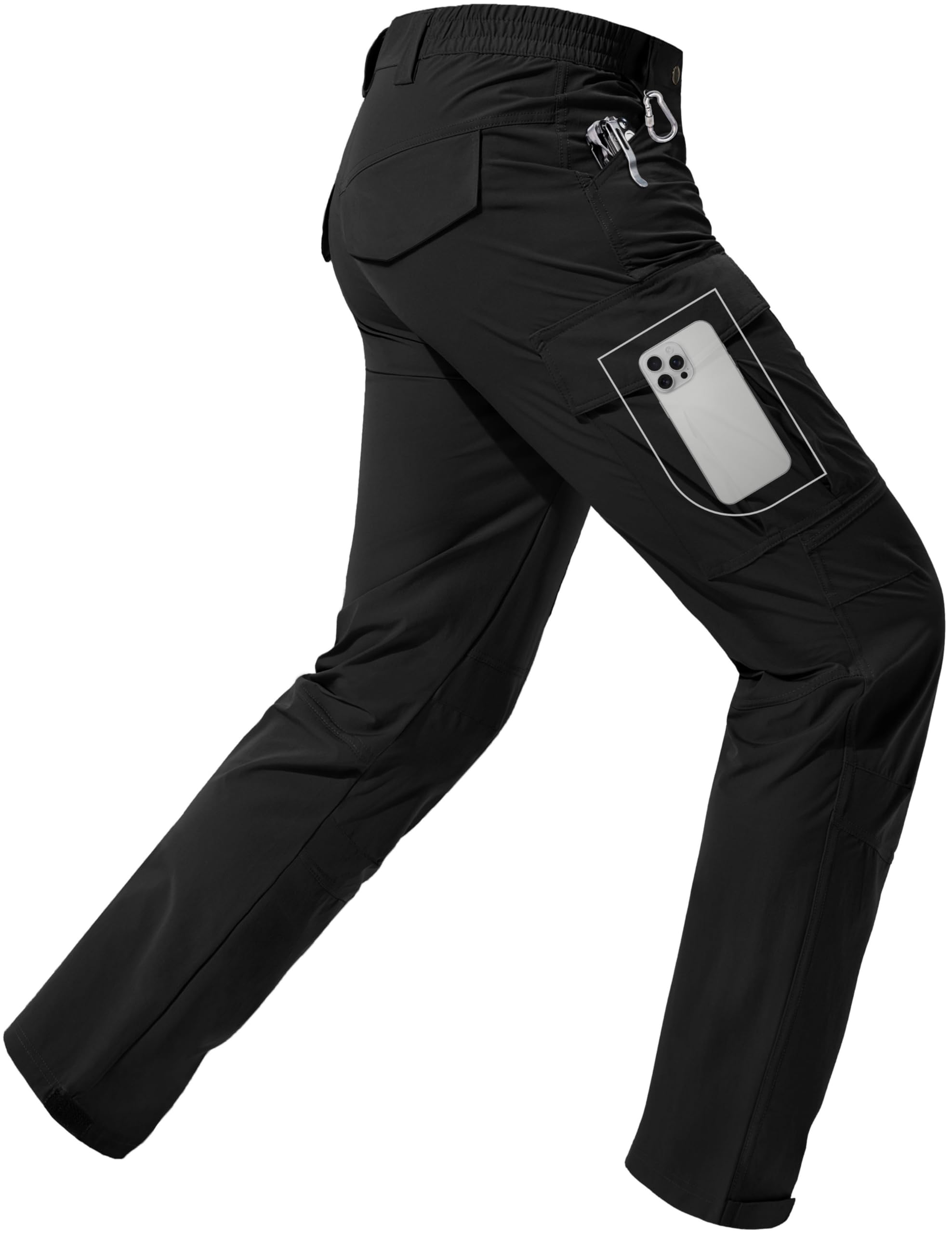 Mens Lightweight Hiking Cargo Pants Water-Resistant Quick-Dry Climbing Camping Fishing Work Outdoor Pants