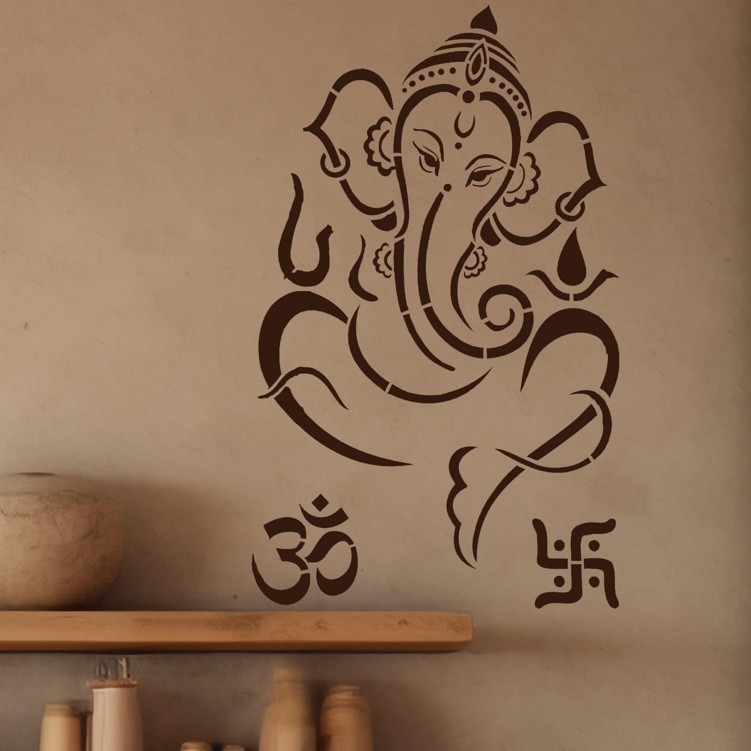 ARandNJ Painting Wall Stencils (Size- 24X40 Inch) DEVOTIONAL Theme- Om Ganesha DIY Reusable Design Ideal for Pooja Room,Entrance & Office (B0B6BWGBN1) Amazon Price History, Amazon Price Tracker