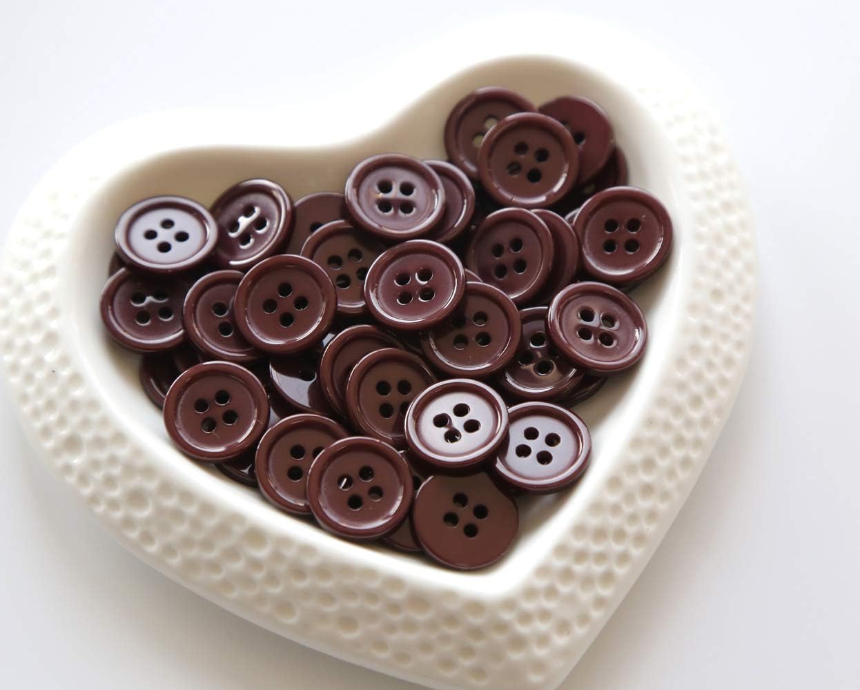 5/8 Inch (15mm) Resin Sewing Buttons Brown Color Button Crafting Scarpbooking Pack of 160 Pcs image 2
