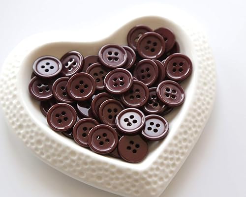 Miniatura 97 de 160 botones de costura de 5/8 pulgadas (0.591 in) para ropa, botones de color gris oscuro, botones de color gris oscuro, manualidades, proyecto