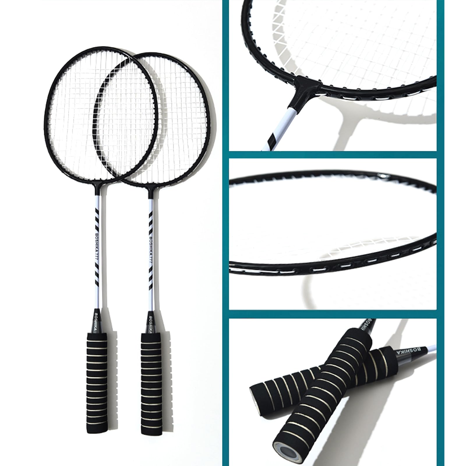 2 Stück Badminton Set Carbon Profi Badmintonschläger Leichtgewicht | Für Anfänger geeignet, Mit Tragetasche