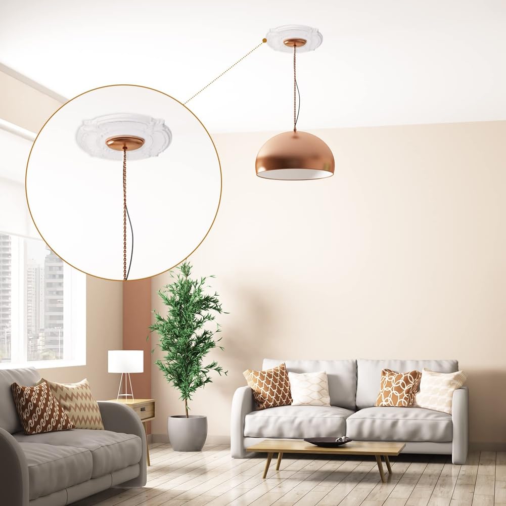 Medaglione decorativo da soffitto in poliuretano, 2 pezzi, per lampadari, ventilatori a soffitto, lampadari, 30,5 cm OD