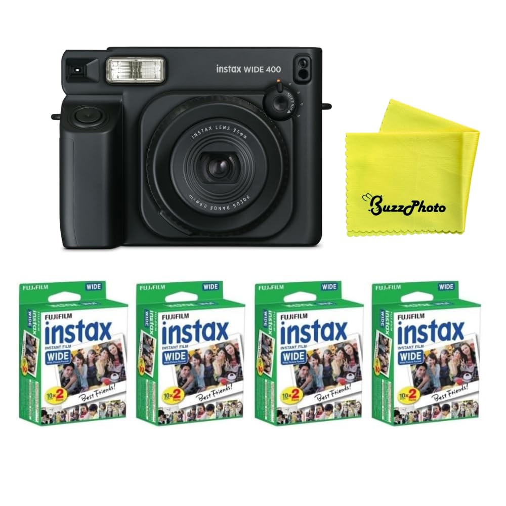FUJIFILM instax Wide 400 Instant Film Camera (w/Extra Film 4-Pack)
