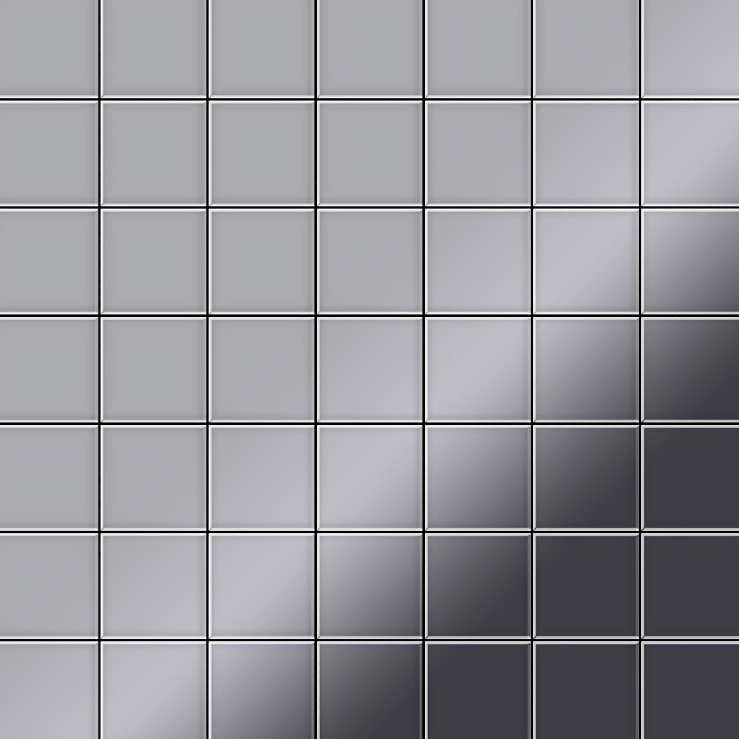 Azulejo mosaico de metal sólido Acero inoxidable Marine pulido espejo gris 1,6 mm de grosor ALLOY Attica-S-S-MM 0,85 m2