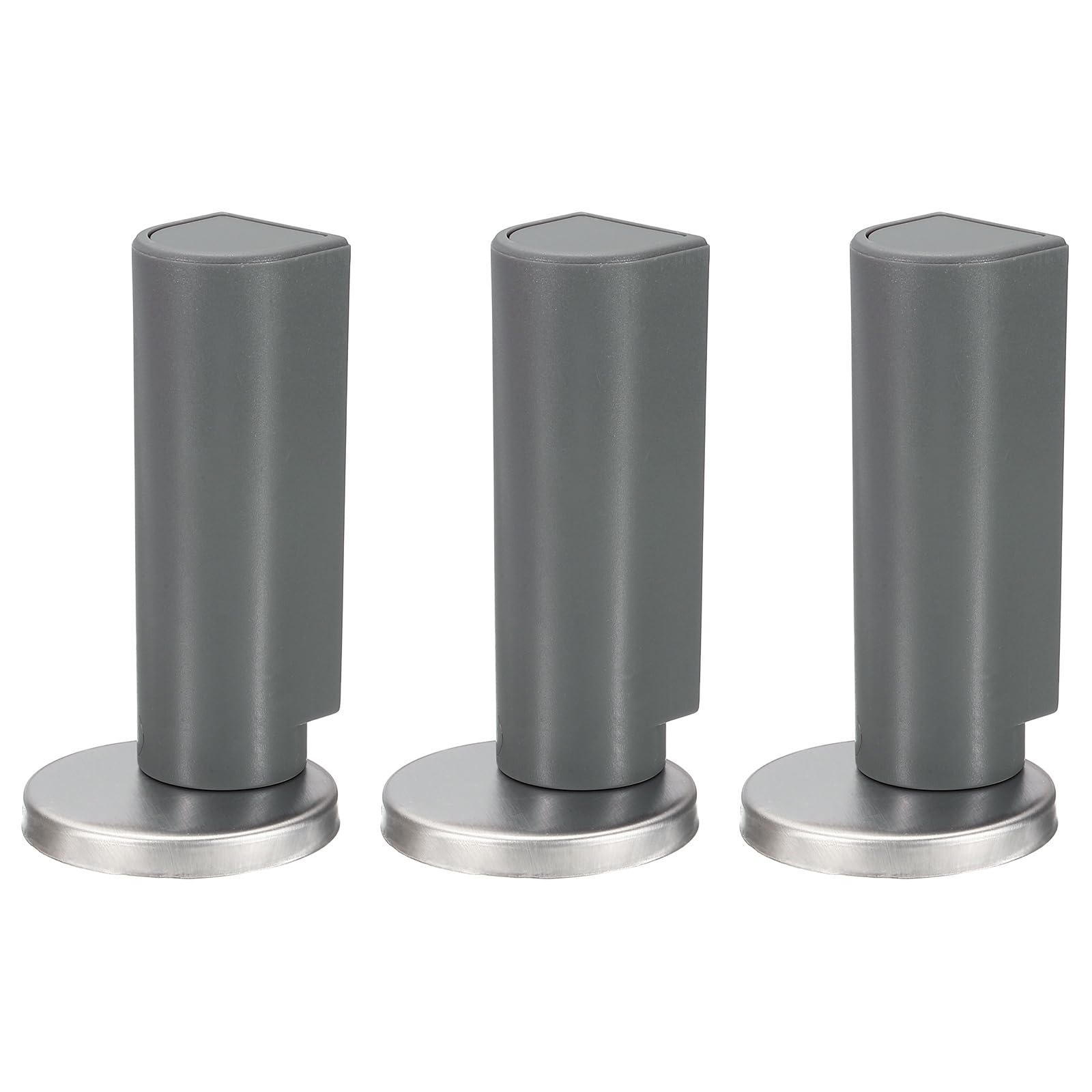 PATIKIL Magnetic Door Stopper, 3Pcs Magnetic Door Catch Holder with Magnet No Drill Windproof Adhesive Doorstop for Home Office Bedroom Bathroom, Gray