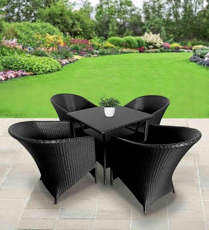 ZENHEAVEN Furniture 4+1 Wicker Patio Furniture Set – Outdoor Table & Chairs for Garden, Balcony & Backyard | All-Weather, UV-Protected, Rust-Free Frame | Stylish & Durable Design| WC-12-image-28