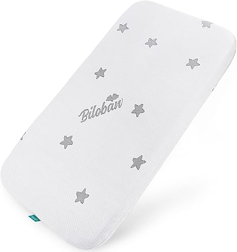 Protector de colchón para cuna (16 x 32 pulgadas) compatible con Dream On Me Karley y Poppy Moisés, impermeable, transpirable, suave, espuma de bebé